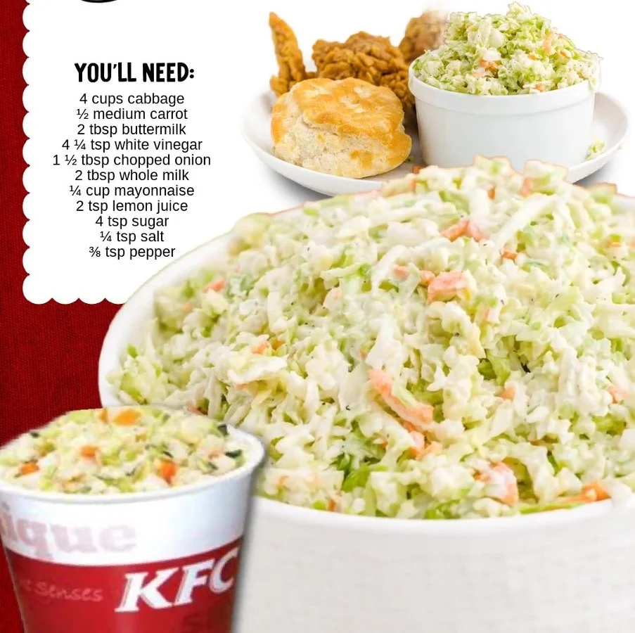KFC Copycat Coleslaw recipe served in a bowl