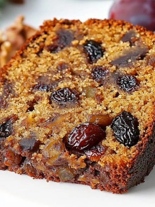 Moist plum cake no alcohol version homemade with fresh plums and spices