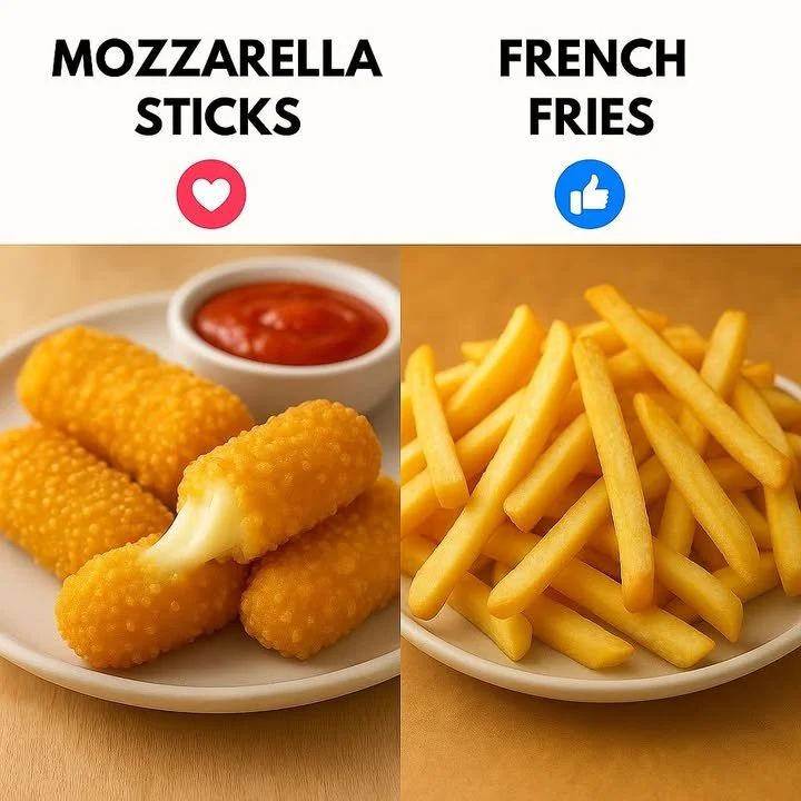 Plate of golden-brown mozzarella sticks served with marinara sauce