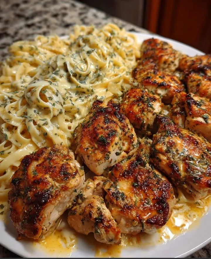 A plate of spicy Cajun chicken surrounded by vibrant vegetables and spices