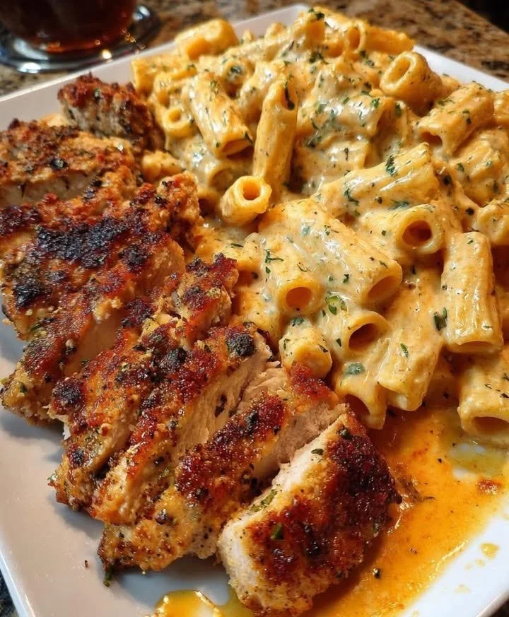 Creamy Cajun dish served in a bowl with garnishes