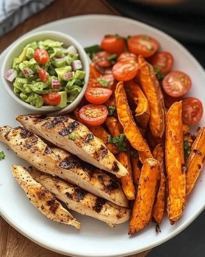 Perfectly grilled chicken served with seasonings and sides for a delicious meal.