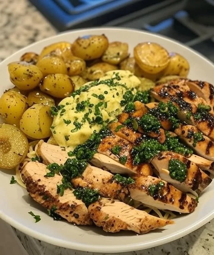A colorful dish showcasing Mediterranean flavor with fresh ingredients and spices.