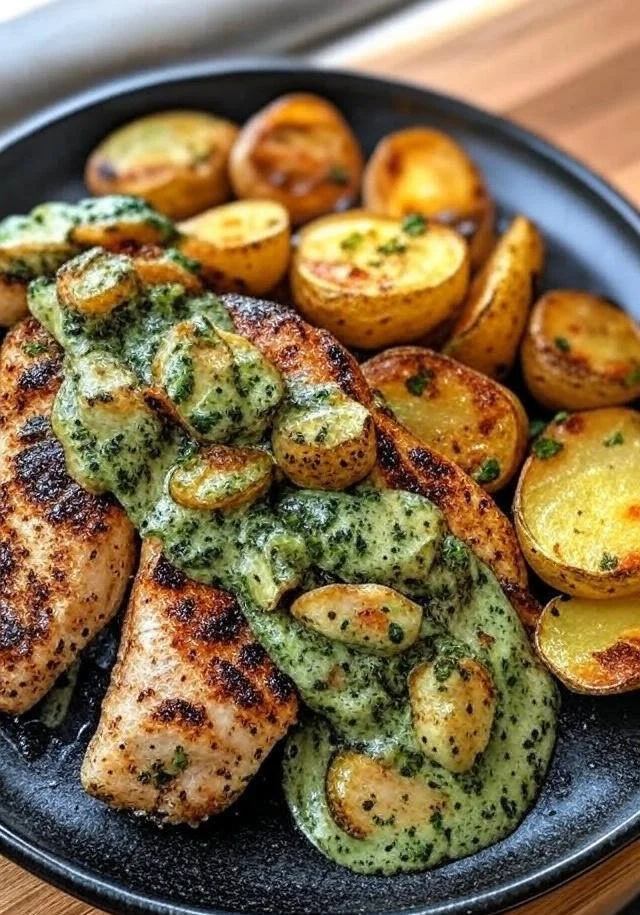 A delicious creamy delight dish served in a bowl with fresh herbs on top.