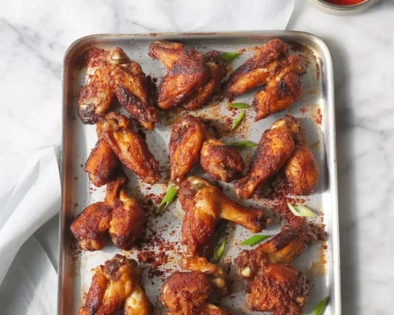 Plate of crispy keto chicken wings with a dipping sauce