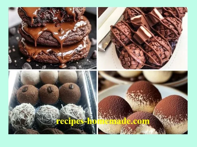 Variety of chocolate flavors displayed in tempting assortment.