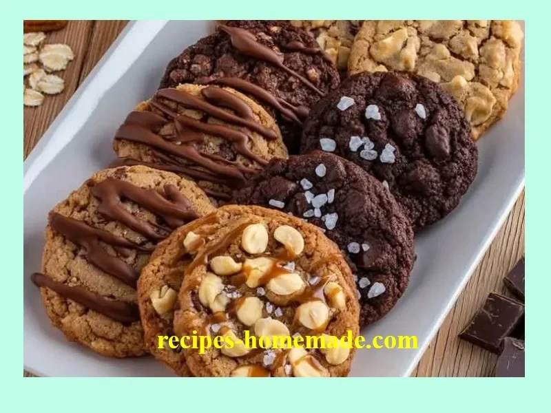 Delicious Ferrero Rocher cookies topped with chocolate and hazelnuts
