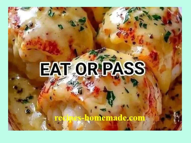 Broiled lobster tails served in creamy garlic butter sauce