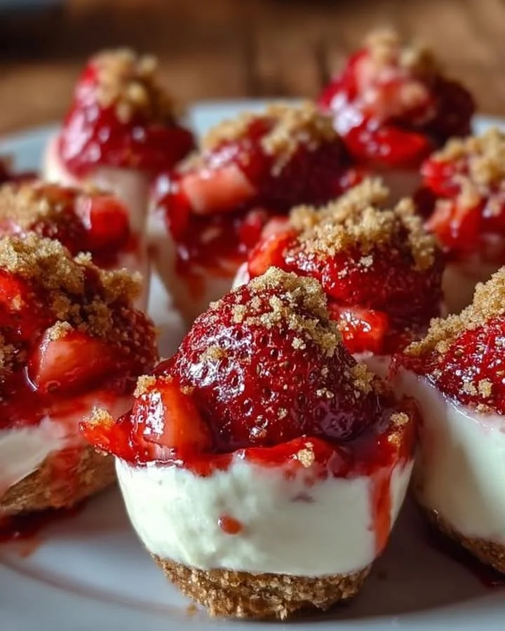 Cheesecake Deviled Strawberries topped with cream cheese filling and fresh strawberries