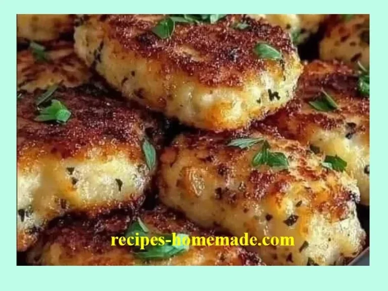 Plate of homemade chicken meatballs garnished with herbs