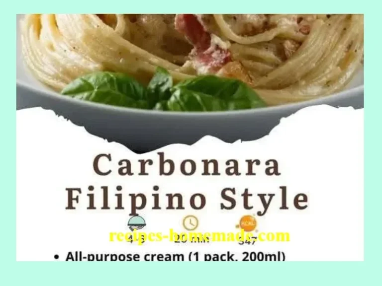 Creamy Carbonara Filipino Style served with a sprinkle of parsley on a plate
