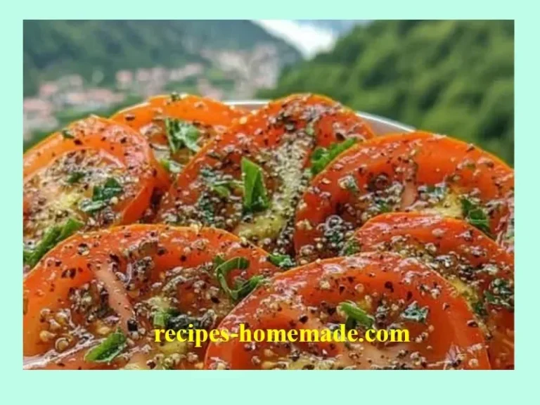Easy marinated tomatoes with herbs and spices in a bowl