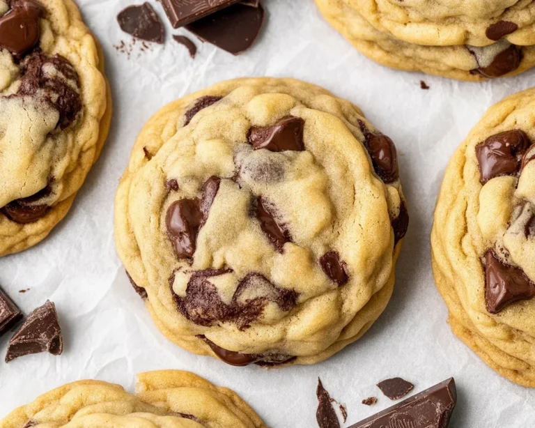 Deliciously soft and chewy chocolate chip cookies with gooey chocolate chunks.