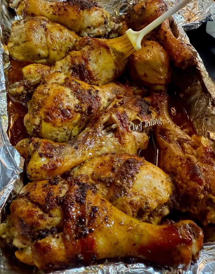 Mustard Baked Chicken with Chipotle served on a plate