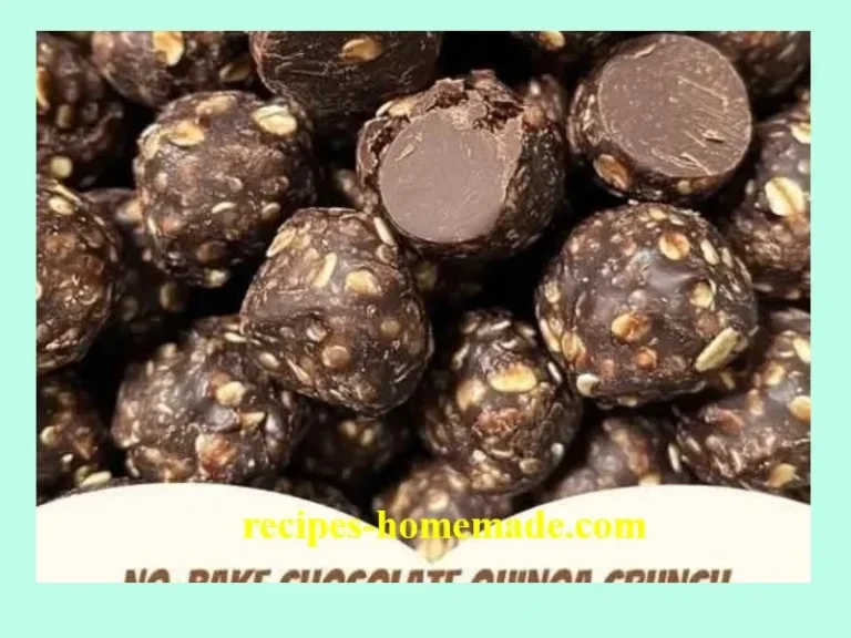 No-bake chocolate quinoa clusters topped with nuts and cocoa