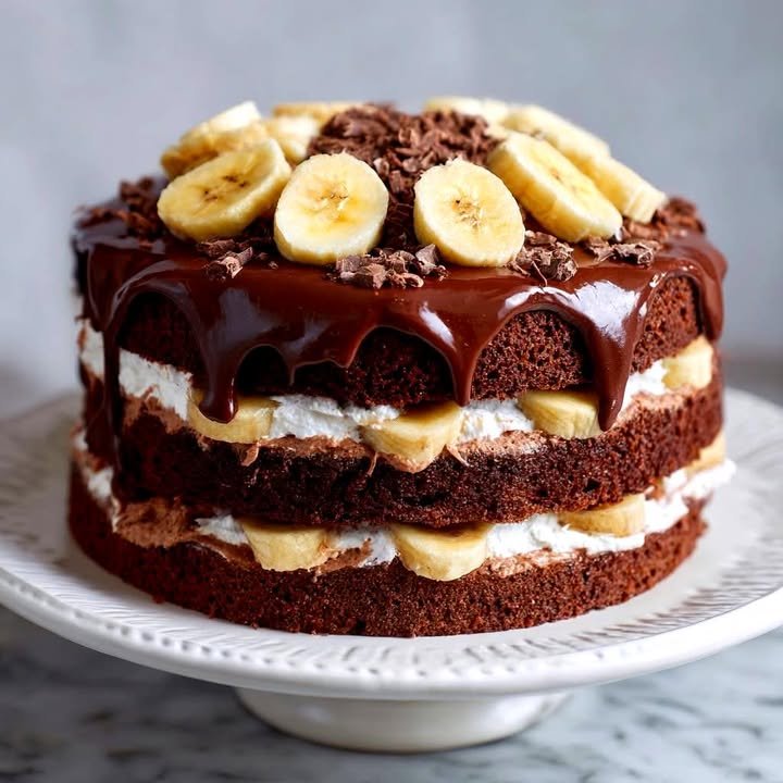 Double Chocolate Banana Layer Cake