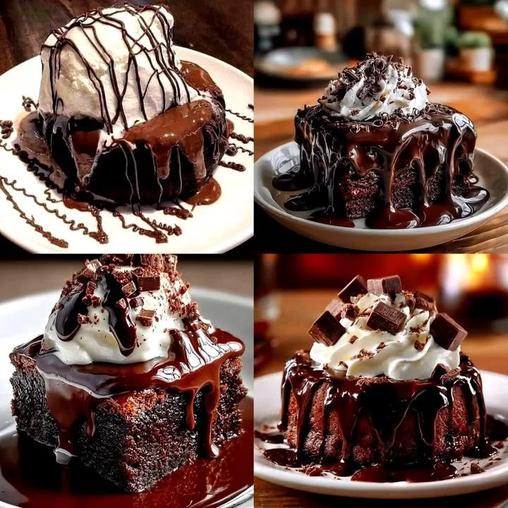 Delicious homemade chocolate brownies topped with walnuts