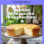 A slice of classic German cheesecake topped with fresh berries