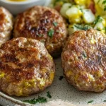 Fried Meat Patties Delicious fried meat patties served with dipping sauce.