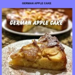 Delicious slice of homemade German Apple Cake with apples and spices