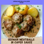Delicious German meatballs served in rich caper sauce