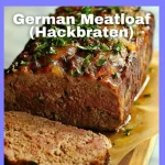 Deliciously prepared German Meatloaf served with a side of vegetables.