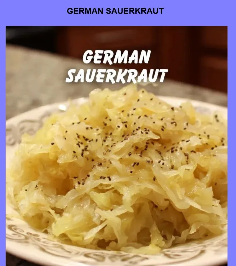 Bowl of homemade German sauerkraut with fresh cabbage and spices