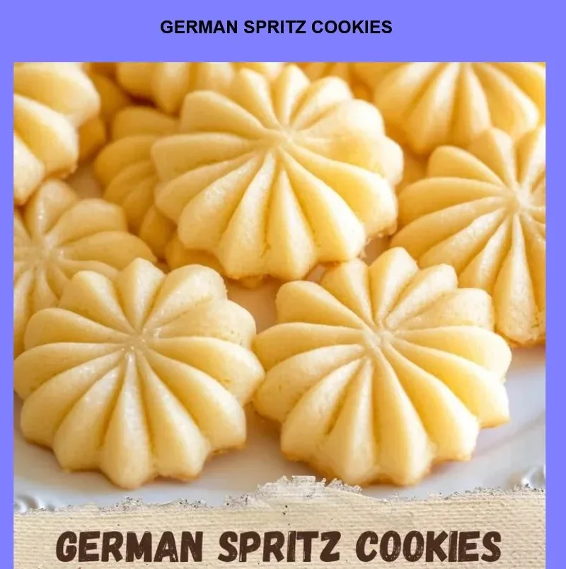 Plate of delicious homemade German Spritz Cookies decorated with icing