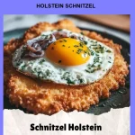 Delicious Holstein Schnitzel with a golden fried egg on top