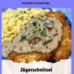 Delicious Hunter’s Schnitzel served with a side of fresh vegetables