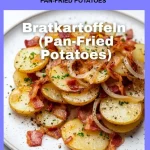 Crispy golden pan-fried potatoes served on a plate