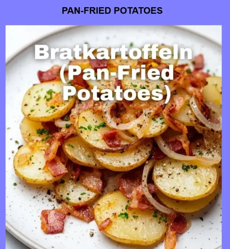 Crispy golden pan-fried potatoes served on a plate