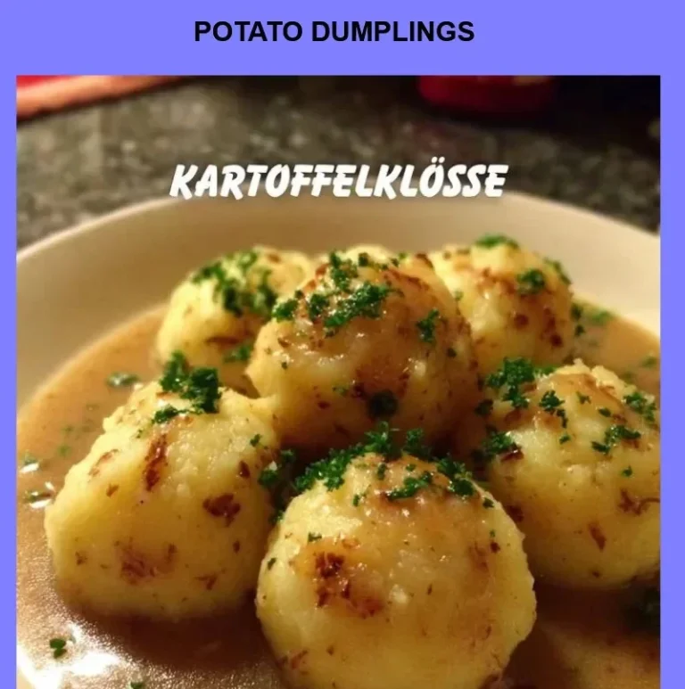 Delicious homemade potato dumplings served with a rich sauce