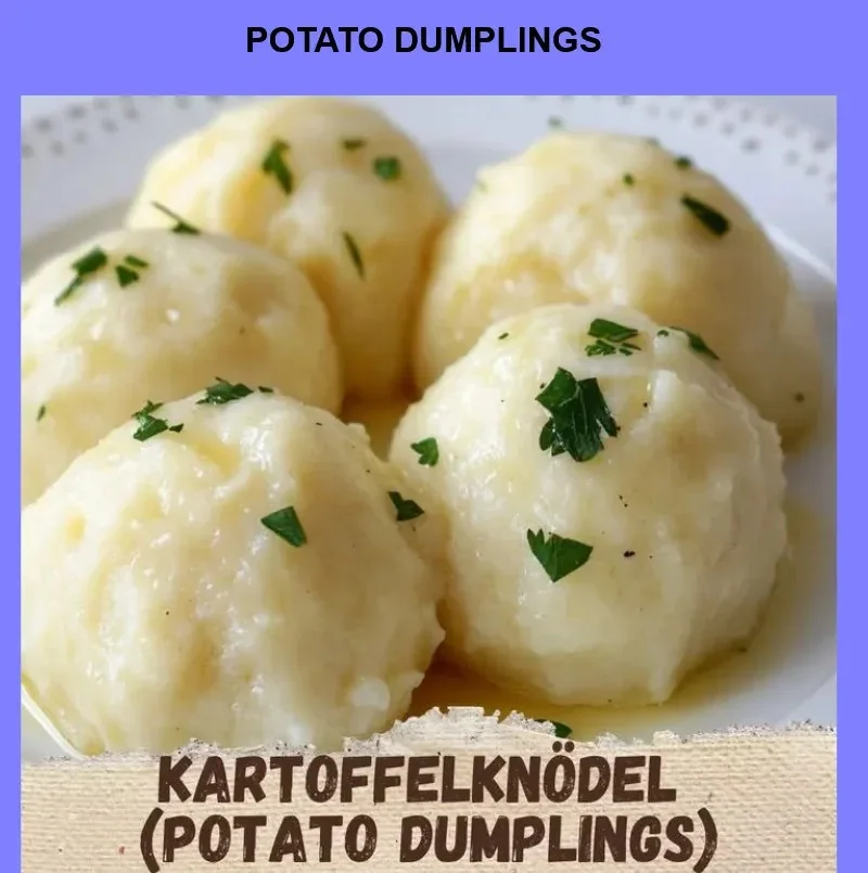 Delicious homemade potato dumplings on a wooden table