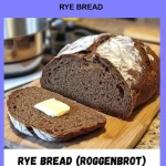 Freshly baked rye bread loaves on a wooden table