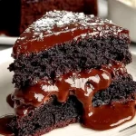 Delicious Sunk Chocolate Cake with rich chocolate flavor and a moist texture