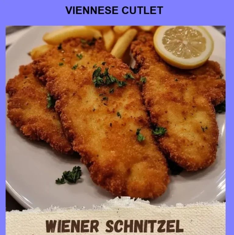 Crispy and golden Viennese Cutlet served with a lemon wedge