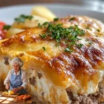 Amish Casserole Delicious Amish Casserole served in a traditional dish