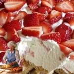 BEST Strawberry Cream Cheese Icebox Cake Delicious Strawberry Cream Cheese Icebox Cake served with fresh strawberries.