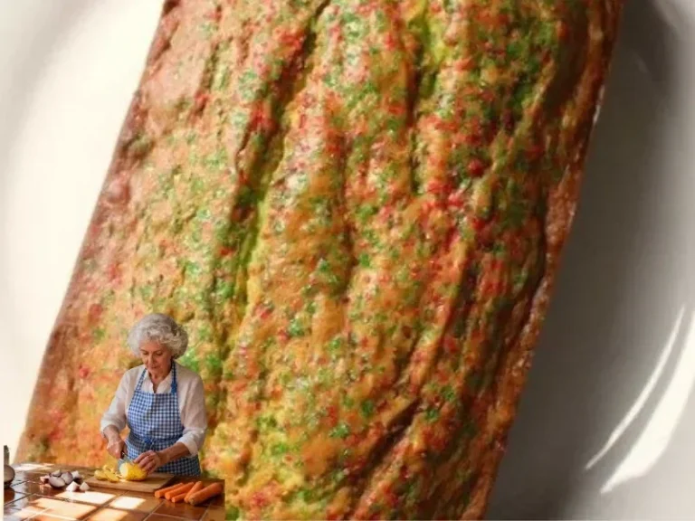 Delicious slice of cake-like banana bread topped with walnuts