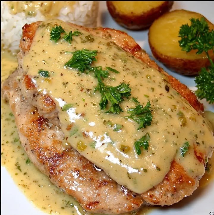 Pork Escalope with Mustard Sauce