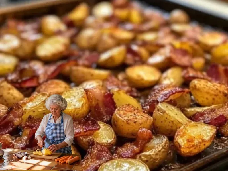 Delicious Lazy Bacon-Potato Crunch dish served in a bowl
