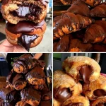 Delicious chocolate croissants and donuts for a perfect breakfast