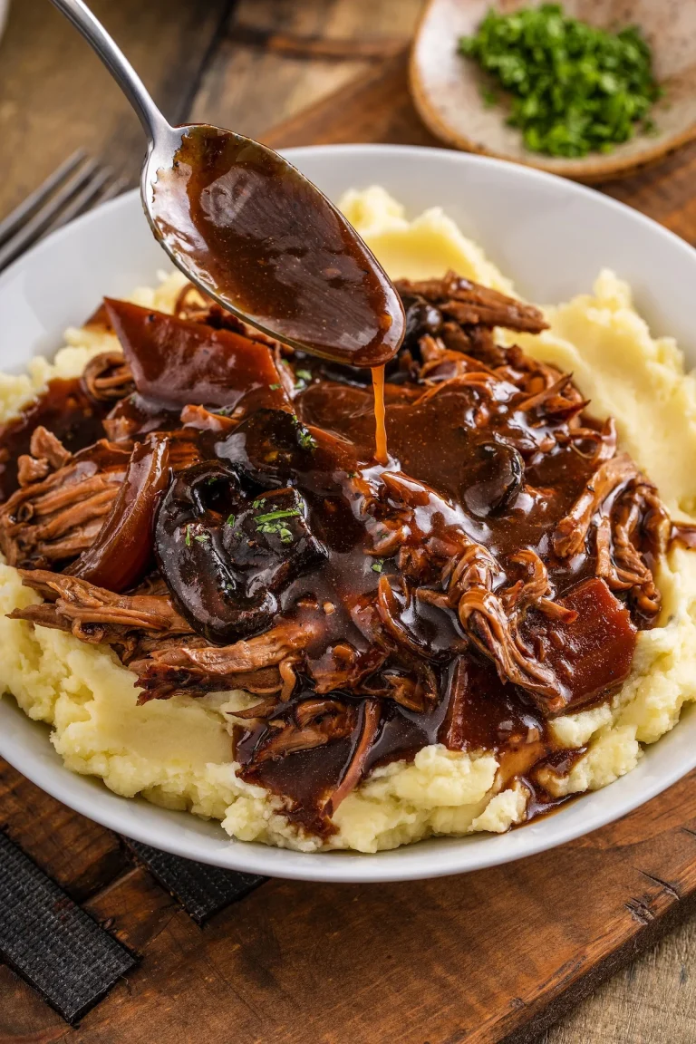 Slow Cooker Beef Chuck Roast with Brown Gravy