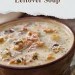 Leftover Soup Bowl of hearty leftover soup with fresh vegetables and herbs