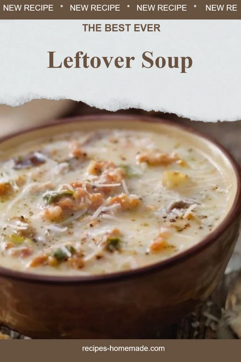 Bowl of hearty leftover soup with fresh vegetables and herbs