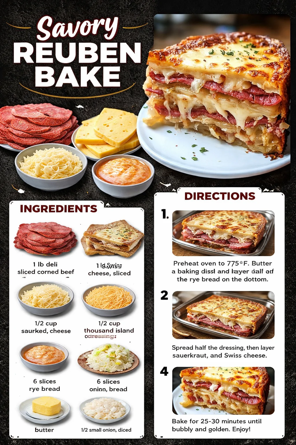 Savory Reuben Bake