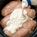 Slow Cooker Ranch Chicken served with vegetables in a bowl