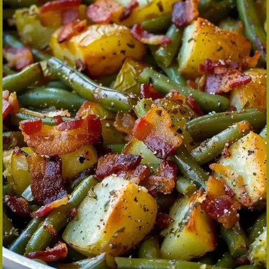Country Ranch Green Beans and Potatoes with Bacon