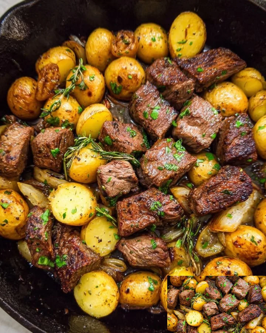 Garlic Butter Steak and Potato Skillet